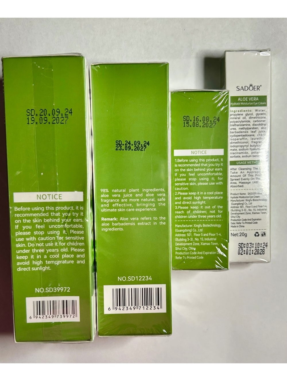 SADOER Curacao Aloe Vera Hydrating & Soothing 4-Pc Facial Care Bundle - NIB - Picture 3 of 3